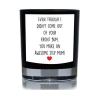 Even Though I Didn't Come Out Of Your Front Bum, You Make An Awesome Step Mum! Funny 20cl Candle 60 SECOND MAKEOVER Black One Size