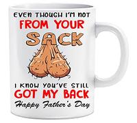 Even Though I'm NOT from Your Sack I Know You've GOT My Back Happy Father's Day Novelty Mug for Stepdad