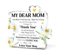 Even when I'm Not Close By Acrylic Puzzle Piece,Moms Birthday Gift Ideas Desk Decor,Happy Birthday Mom from Daughter,To My Mom Acrylic Table Decor Presents