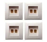 Evenden 4 x Wall Socket Wall Connection Box Port with 2 Sockets for Banana Plug Speaker