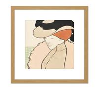 Evenepoel Salon Des Cent 40th Exhibition Advert 8X8 Inch Square Wooden Framed Wall Art Print Picture with Mount Artery8 Light Oak One Size