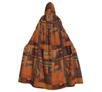 Evengigy African Textile Patchwork print Women Men Adults Halloween Hooded Cloak, Hooded Cape Cosplay Cloak Robe Uniform