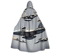 Evengigy Aircraft Fighter Jets print Adults Halloween Hooded Cloak, large Hooded Cape Cosplay Cloak Uniform Women Men