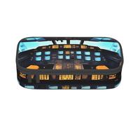 Evengigy Airplane Cockpit Print Pencil Case Pencil Bag Pouch,Portable Desigh,Women Travel Makeup Bag, Purse