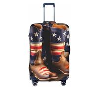 Evengigy American Flag with Cowboy Boots Print Luggage Cover Suitcase Cover Travel Protector Baggage Fits18-32 Inch Luggage