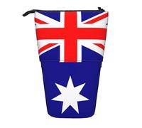 Evengigy Australian Flag Print Cute Pencil Case with Zip Adjustable Stand Pencil Holder Funny Makeup Bag