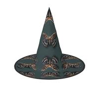 Evengigy Beautiful Moth Print Halloween Hat fun Witch Hat foldable headwear Cosplay Decor personalized 3 pieces