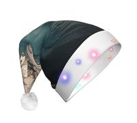 Evengigy Beautiful ocean waves print LED Christmas hat for Adult,Xmas Hat,Funny Santa Hat for Adults Unisex, Party