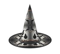 Evengigy Black Crow Birds on a branch Print Halloween Hat fun Witch Hat foldable headwear Cosplay Decor personalized 1 piece