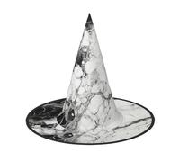 Evengigy Black White Marble Print Halloween Hat fun Witch Hat foldable headwear Cosplay Decor personalized 3 pieces