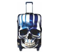 Evengigy Blue Stripe Stars Skull Print Luggage Cover Suitcase Cover Travel Protector Baggage Fits18-32 Inch Luggage