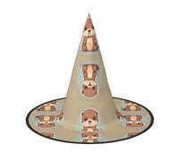 Evengigy Cartoon Cute Otter Print Halloween Hat fun Witch Hat foldable headwear Cosplay Decor personalized 1 piece