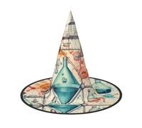 Evengigy Chemistry Print Print Halloween Hat fun Witch Hat foldable headwear Cosplay Decor personalized 1 piece