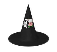 Evengigy cute cow Print Halloween Hat fun Witch Hat foldable headwear Cosplay Decor personalized 3 pieces