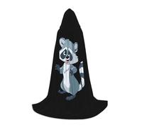 Evengigy cute raccoon print Hooded Cape For Teenagers Halloween Hooded Cloak, children Cosplay Cloak Robe