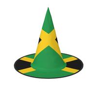 Evengigy Flag of Jamaica Print Halloween Hat fun Witch Hat foldable headwear Cosplay Decor personalized 1 piece