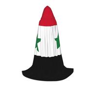 Evengigy Flag of the Syrian Arab Republic print Hooded Cape For Teenagers Halloween Hooded Cloak, children Cosplay Cloak Robe