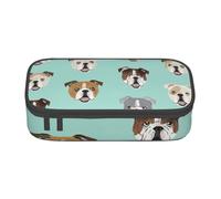 Evengigy Funny English Bulldog Print Pencil Case Pencil Bag Pouch,Portable Desigh,Women Travel Makeup Bag, Purse