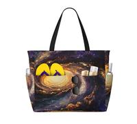 Evengigy Galaxy print Waterproof Beach Tote Pool Bags for Women Large Gym Tote Carry On Bag for Travel