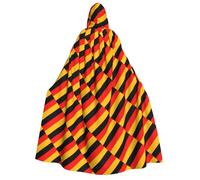 Evengigy germany flag print Adults Halloween Hooded Cloak, large Hooded Cape Cosplay Cloak Uniform Women Men