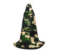 Evengigy Green Army Digital Camouflage print Hooded Cape For Teenagers Halloween Hooded Cloak, children Cosplay Cloak Robe