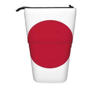 Evengigy Japanese Flag Print Cute Pencil Case with Zip Adjustable Stand Pencil Holder Funny Makeup Bag