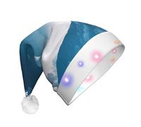 Evengigy Landscape with Mountains print LED Christmas hat for Adult,Xmas Hat,Funny Santa Hat for Adults Unisex, Party