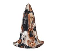 Evengigy Many dogs print Hooded Cape For Teenagers Halloween Hooded Cloak, children Cosplay Cloak Robe