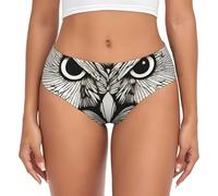 Evengigy Owls Birds Print Underwear for Women Soft Knickers Ladies Mid Rise Briefs Basic Pants,breathable Black