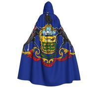 Evengigy Pennsylvania State Flag print Adults Halloween Hooded Cloak, large Hooded Cape Cosplay Cloak Uniform Women Men