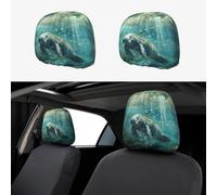 Evengigy Personalized Crazy Save Manatee print Car Headrest Cover Set 2 pcs Stretchable Seat Headrest Protection
