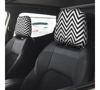 Evengigy Personalized Zigzag Stripe print Car Headrest Cover Set 2 pcs Stretchable Seat Headrest Protection