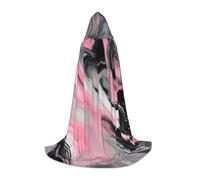 Evengigy Pink Abstract Ink Marble Gray Artistic print Hooded Cape For Teenagers Halloween Hooded Cloak, children Cosplay Cloak Robe