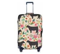Evengigy Pink Flower Show Steer Cows Cattle Print Luggage Cover Suitcase Cover Travel Protector Baggage Fits18-32 Inch Luggage