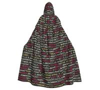Evengigy Programmer Programming Code print Women Men Adults Halloween Hooded Cloak, Hooded Cape Cosplay Cloak Robe Uniform