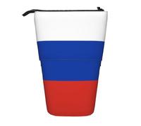 Evengigy Russian Flag Print Cute Pencil Case with Zip Adjustable Stand Pencil Holder Funny Makeup Bag