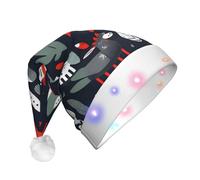 Evengigy Scandinavian Animals print LED Christmas hat for Adult,Xmas Hat,Funny Santa Hat for Adults Unisex, Party
