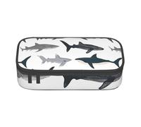 Evengigy Sharks Nautical Print Pencil Case Pencil Bag Pouch,Portable Desigh,Women Travel Makeup Bag, Purse