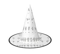 Evengigy Sign Language Alphabet Print Halloween Hat fun Witch Hat foldable headwear Cosplay Decor personalized 2 pieces