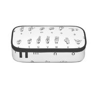 Evengigy Sign Language Alphabet. Print Pencil Case Pencil Bag Pouch,Portable Desigh,Women Travel Makeup Bag, Purse
