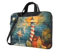 Evengigy The Seaside Lighthouse print Laptop Bag for Women men Cute Laptop Messenger Bag for Work College