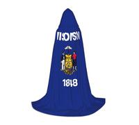 Evengigy Wisconsin State Flag print Hooded Cape For Teenagers Halloween Hooded Cloak, children Cosplay Cloak Robe