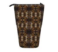 Evengigy Yellow Snake Print Cute Pencil Case with Zip Adjustable Stand Pencil Holder Funny Makeup Bag