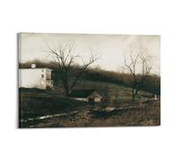Evening at Kuerners by Andrew Wyeth Canvas Printed Poster Wall Art Canvas Aesthetic Music And Movie Decoration Living Room Bedroom 08x12inch(20x30cm) Frame-style