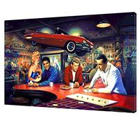 Evening at RICK'SELVIS Presley,Marilyn Monroe James Dean HUMPREY Bogart Photo ON Framed Canvas Wall Art 30 x 20 inch -18mm Depth