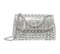 Evening Bags - Women's Rhinestone Purses, Soft Rhinestone | Lightweight Luxury Diamond Fashionable Design Bag, Forearm Dinner Bags for Dance for Birthday Parties New Year Easter, silver, se