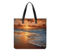 Evening Beach Sea Water Shoulder Bag Handbags Tote Bag
