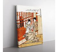 Evening Bell Under The Watch Tower By Koryusai Isoda Asian Japanese Canvas Wall Art Print Ready to Hang, Framed Picture for Living Room Bedroom Home Office Décor, 76x50 cm (30x20 Inch)