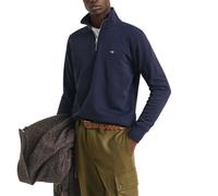 (Evening Blue, M) GANT Mens Sweatshirt Embroidered Shield Half Zip Pullover Winter Jumper Black