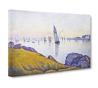 Evening Calm By Paul Signac Canvas Print | Gallery Wrapped 30mm Frame Wall Art | 24x16 inches | Ready to Hang | Classic Picture | Living Room Bedroom Lounge Office